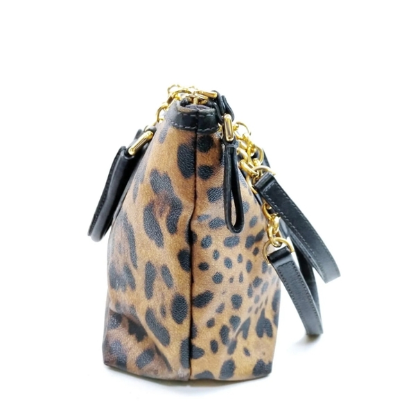 Dolce & Gabbana Leopard Print Shoulder Bag Coated Canvas Shoulder bag /hand bag - Picture 3 of 8